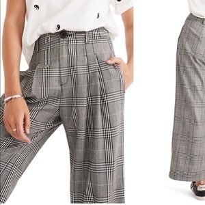 Madewell wide leg plaid pleated pants 4